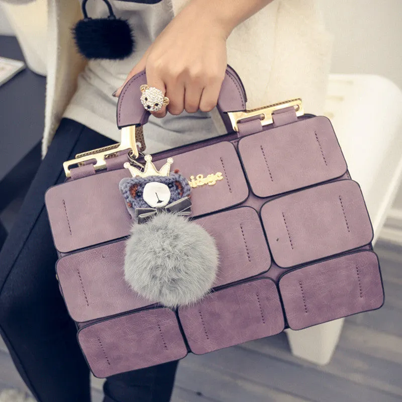 spring/summer women bag suture Boston bag inclined shoulder bag women leather handbags