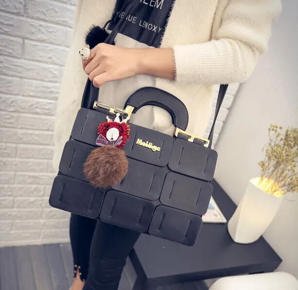 spring/summer women bag suture Boston bag inclined shoulder bag women leather handbags