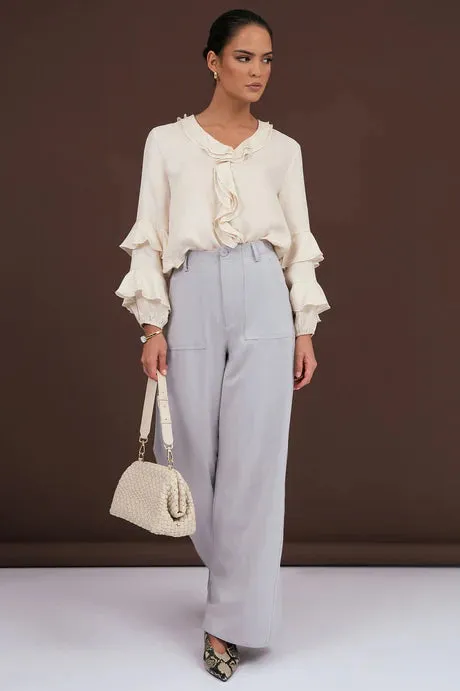 STASSI WOVEN STRUCTURED SHOULDER BAG (Camel)