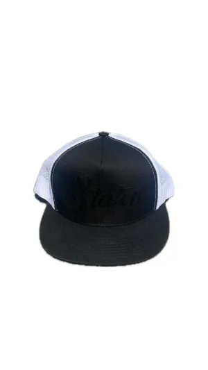 Staten Trucker Hat-Black and White