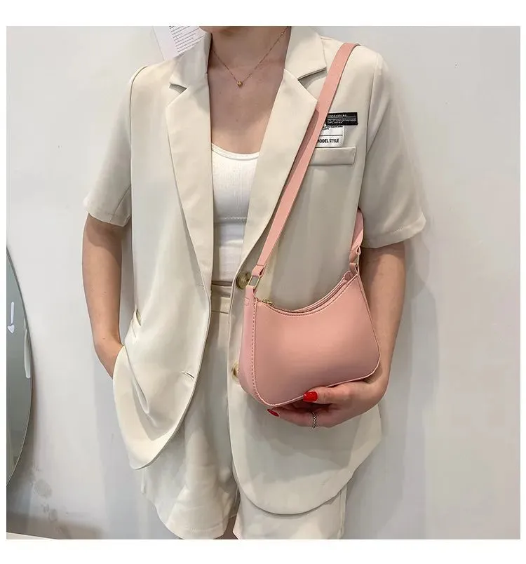 Stay Stylish and Organized with Our Large Capacity Underarm Shoulder Bag Lady Casual PU Leather