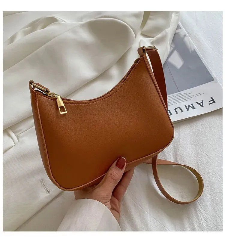Stay Stylish and Organized with Our Large Capacity Underarm Shoulder Bag Lady Casual PU Leather