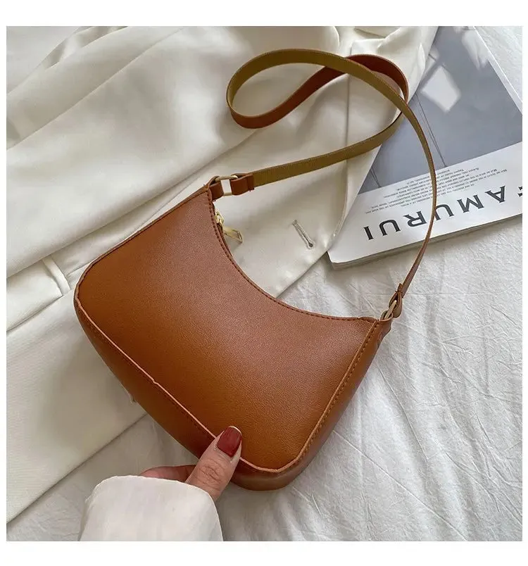 Stay Stylish and Organized with Our Large Capacity Underarm Shoulder Bag Lady Casual PU Leather