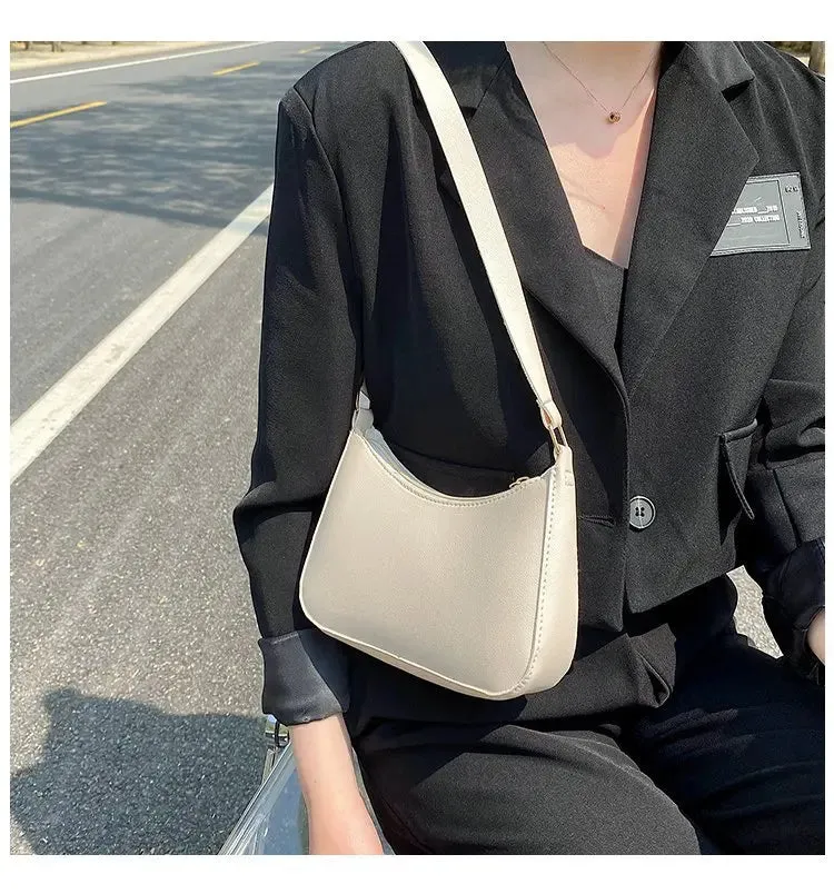 Stay Stylish and Organized with Our Large Capacity Underarm Shoulder Bag Lady Casual PU Leather