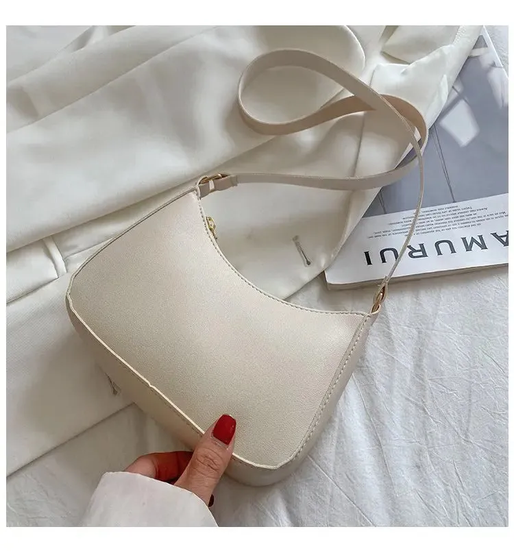 Stay Stylish and Organized with Our Large Capacity Underarm Shoulder Bag Lady Casual PU Leather