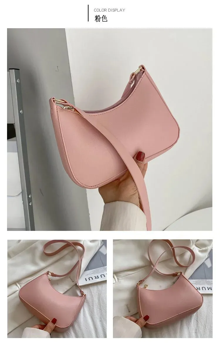 Stay Stylish and Organized with Our Large Capacity Underarm Shoulder Bag Lady Casual PU Leather