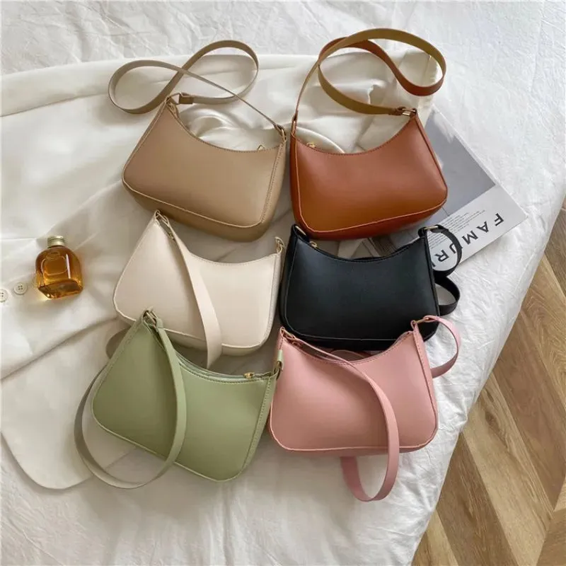 Stay Stylish and Organized with Our Large Capacity Underarm Shoulder Bag Lady Casual PU Leather