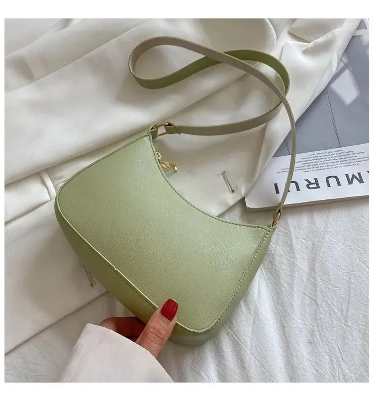 Stay Stylish and Organized with Our Large Capacity Underarm Shoulder Bag Lady Casual PU Leather