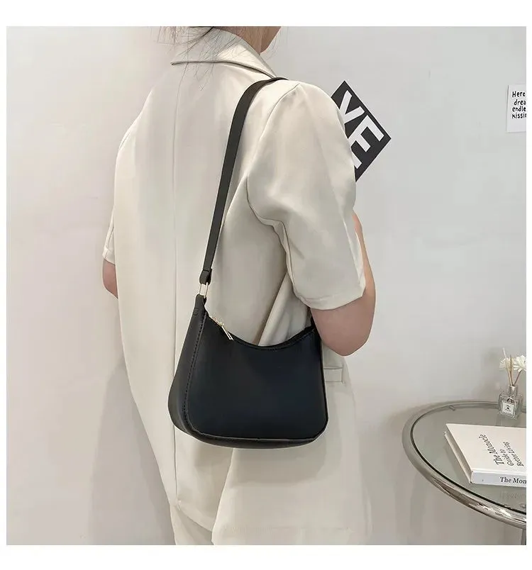 Stay Stylish and Organized with Our Large Capacity Underarm Shoulder Bag Lady Casual PU Leather