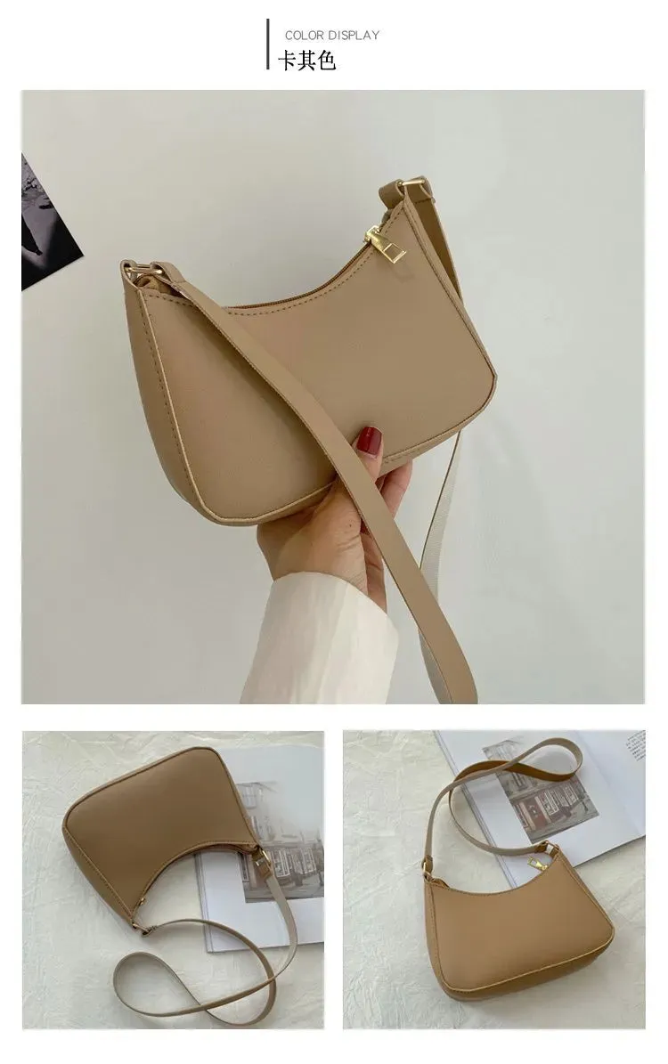 Stay Stylish and Organized with Our Large Capacity Underarm Shoulder Bag Lady Casual PU Leather