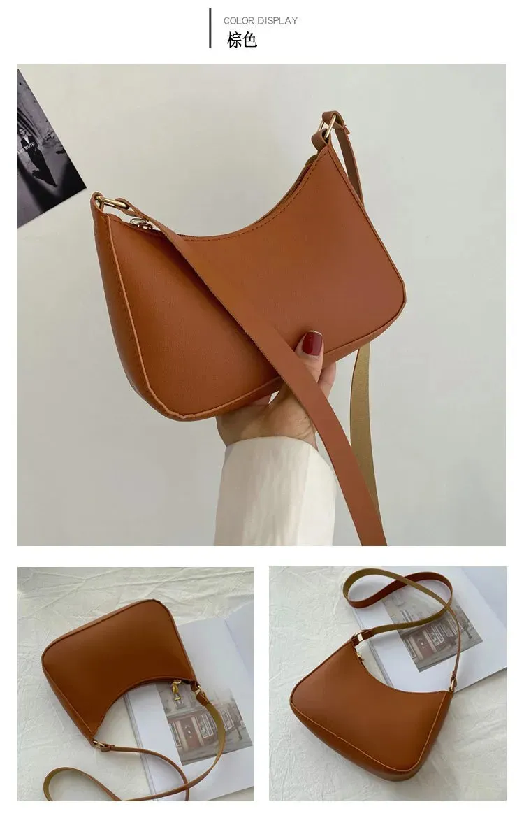 Stay Stylish and Organized with Our Large Capacity Underarm Shoulder Bag Lady Casual PU Leather