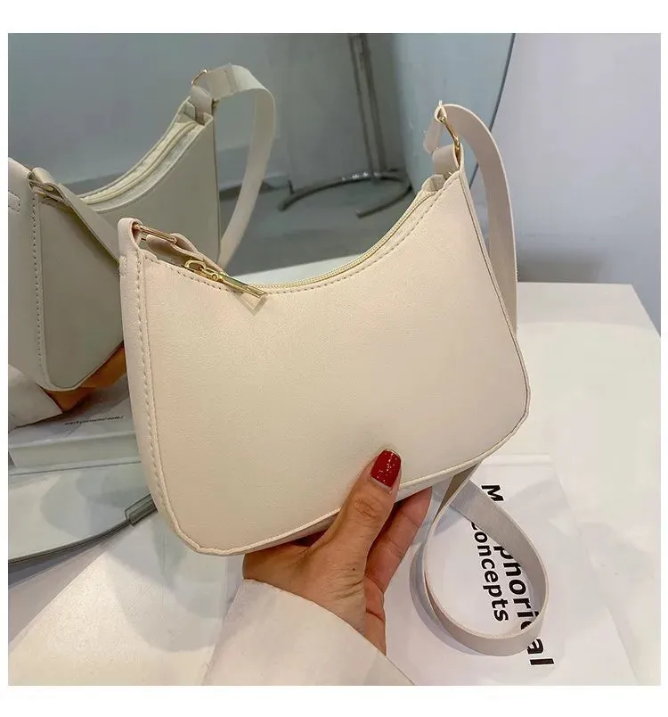 Stay Stylish and Organized with Our Large Capacity Underarm Shoulder Bag Lady Casual PU Leather