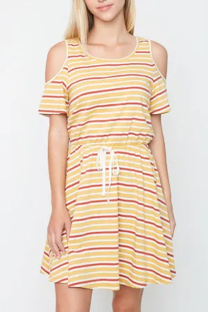 Striped Cold Shoulder Dress (Mother: Mommy and Me)