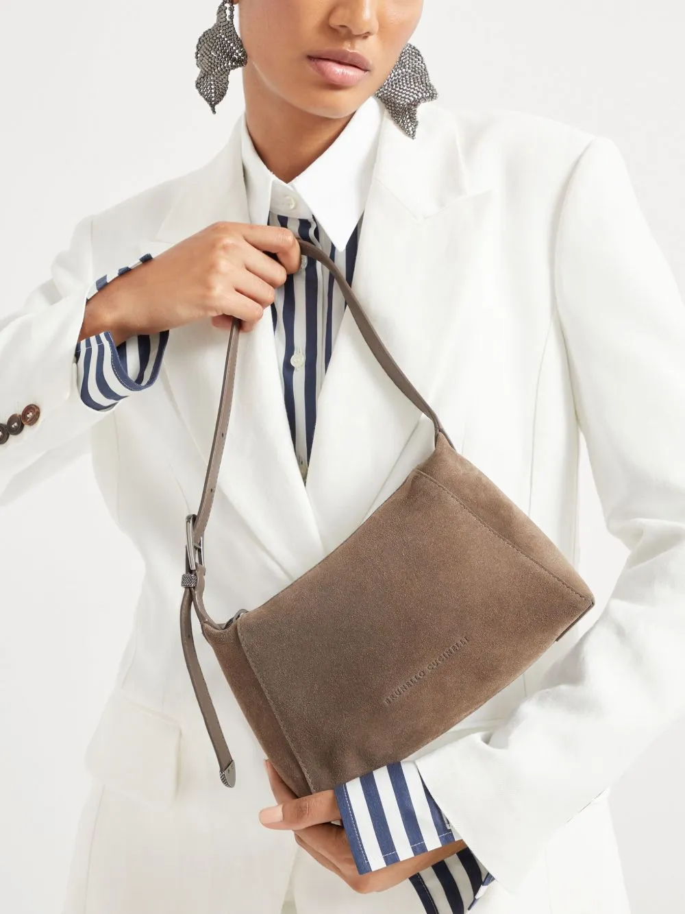 Suede bc duo bag with shiny details