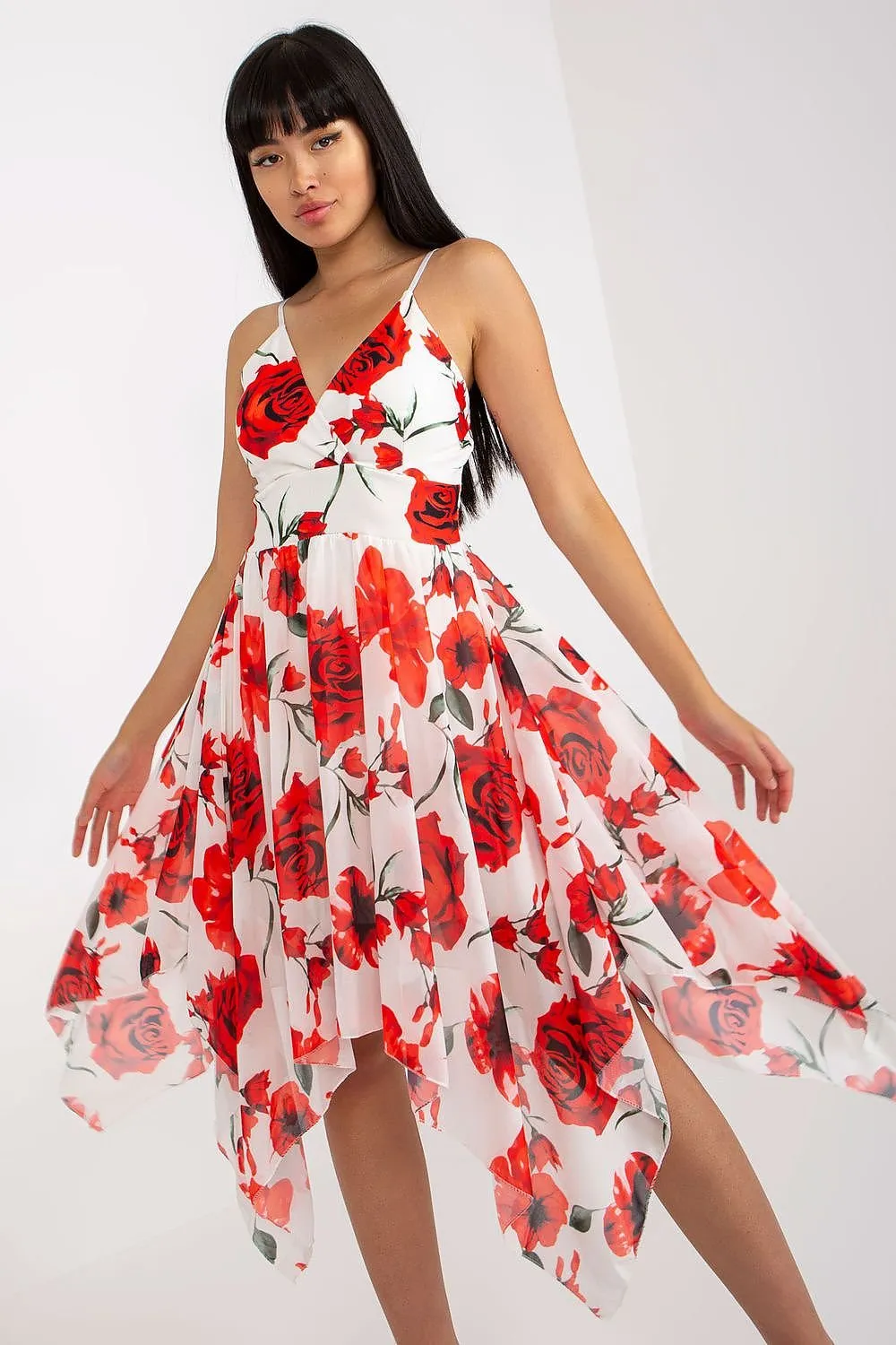 Summer dress with adjustable straps