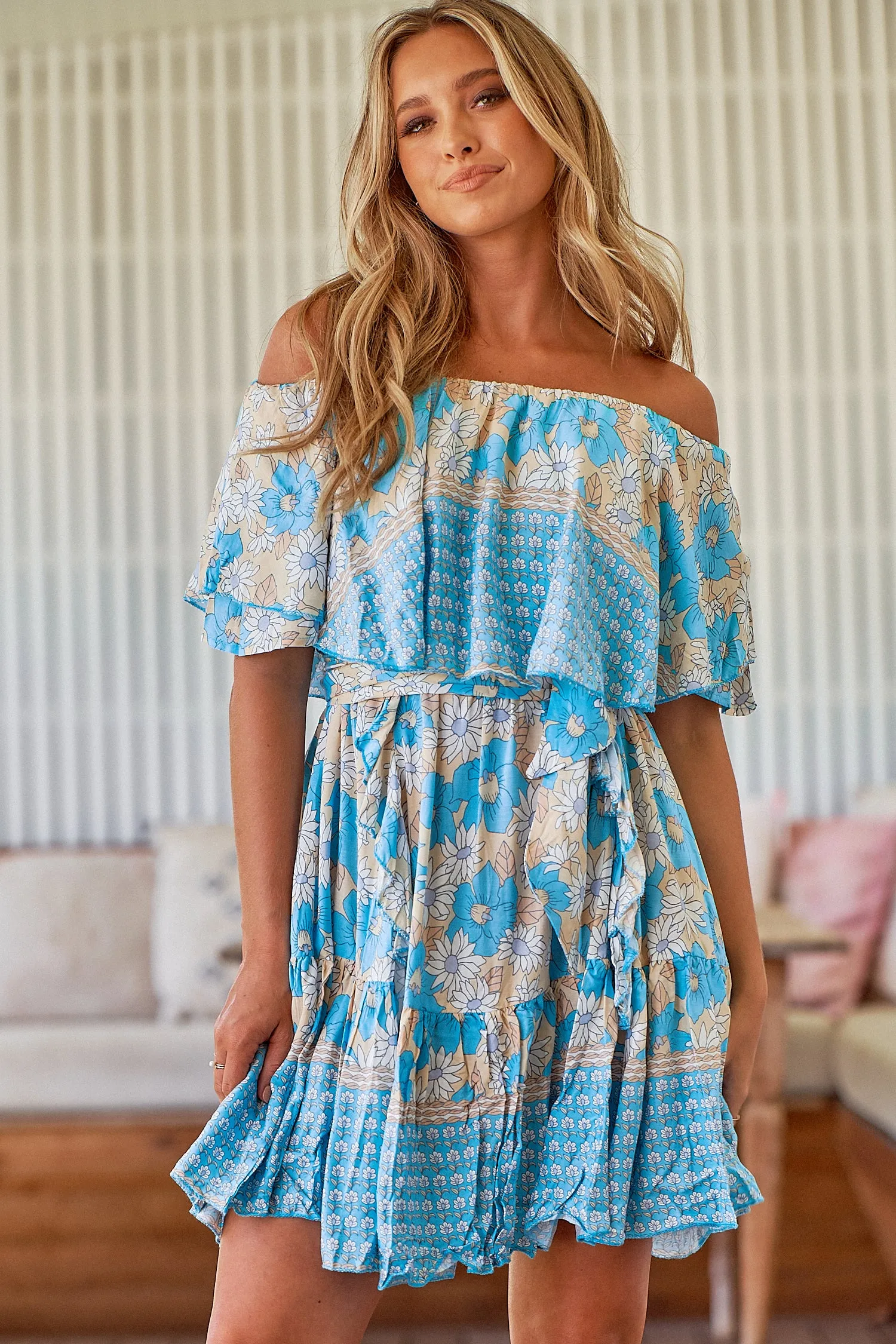 Swan River Daisy Print Georgie Mini Dress