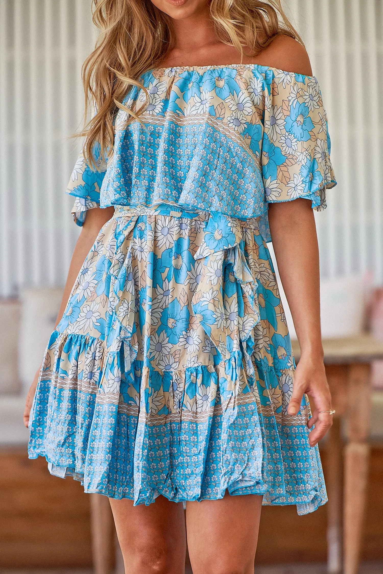Swan River Daisy Print Georgie Mini Dress