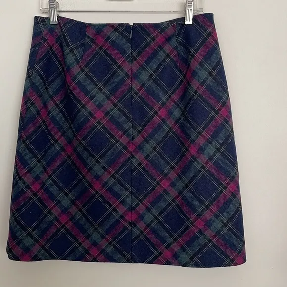 Talbots plaid wool blended skirt
