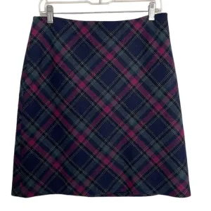 Talbots plaid wool blended skirt
