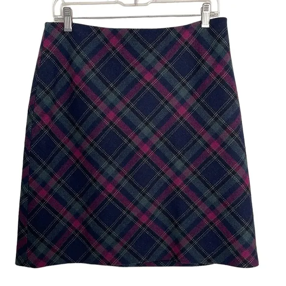 Talbots plaid wool blended skirt