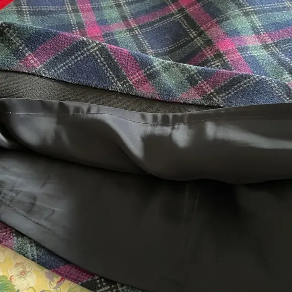 Talbots plaid wool blended skirt