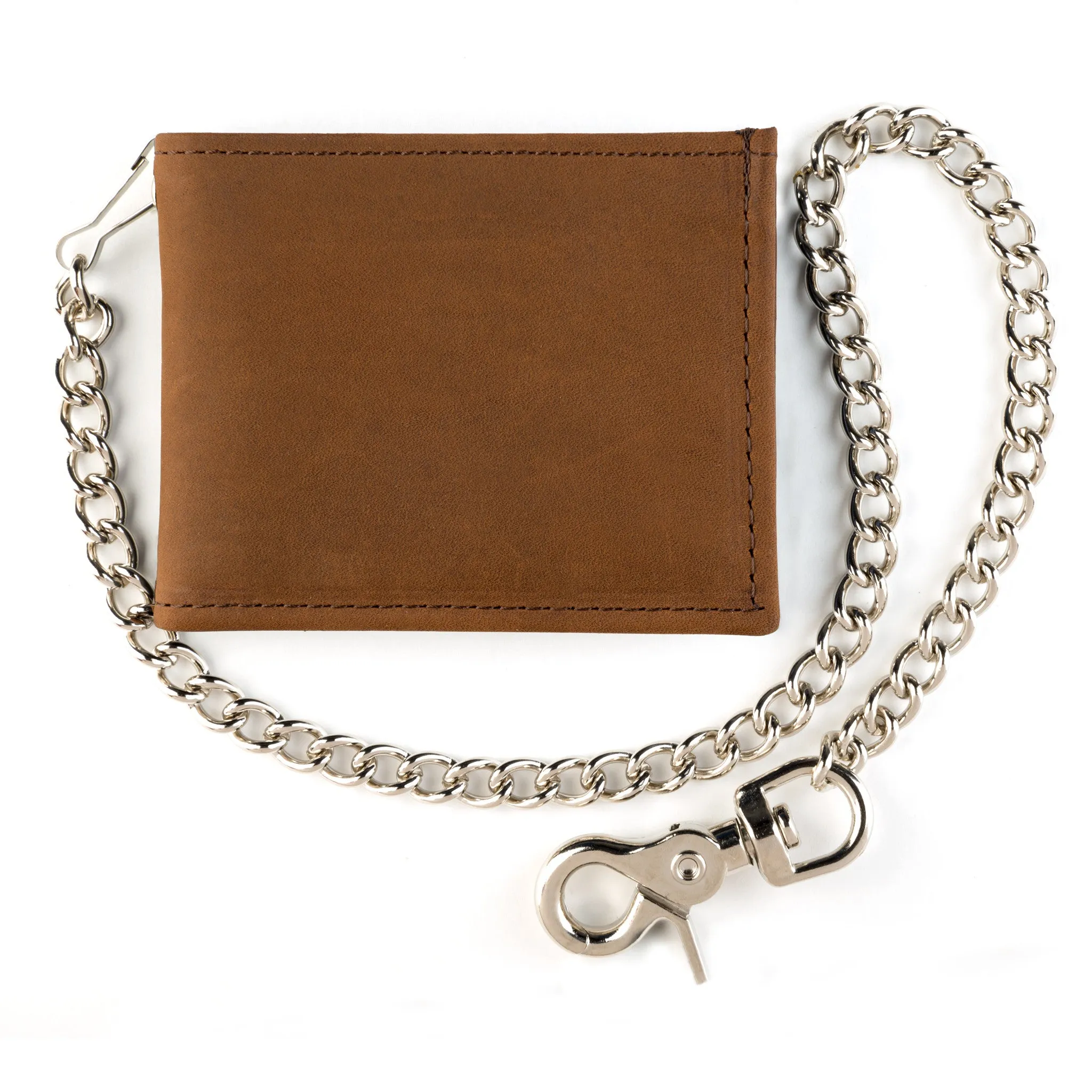 TC307  Billfold Wallet w/ Chain- Brown