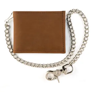 TC307  Billfold Wallet w/ Chain- Brown