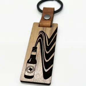 Texas Longneck Vibes Walnut Keychain