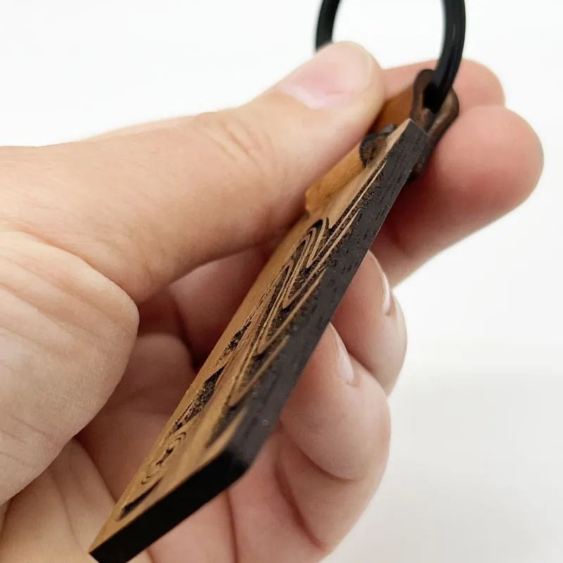 Texas Longneck Vibes Walnut Keychain