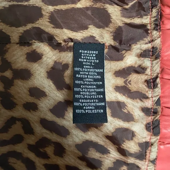Therapy USA Coral Vegan Leather Jacket sz L‎