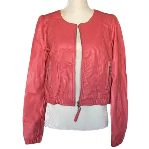 Therapy USA Coral Vegan Leather Jacket sz L‎