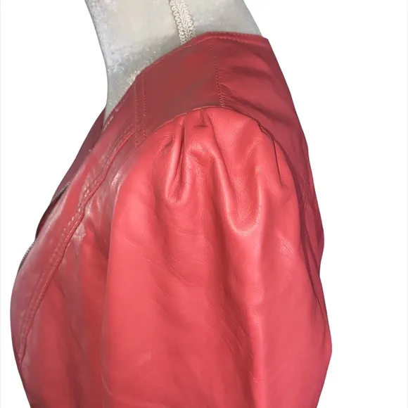 Therapy USA Coral Vegan Leather Jacket sz L‎