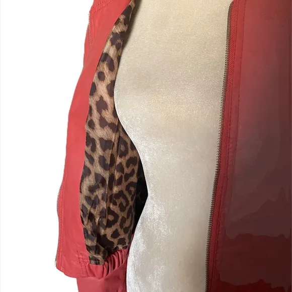 Therapy USA Coral Vegan Leather Jacket sz L‎