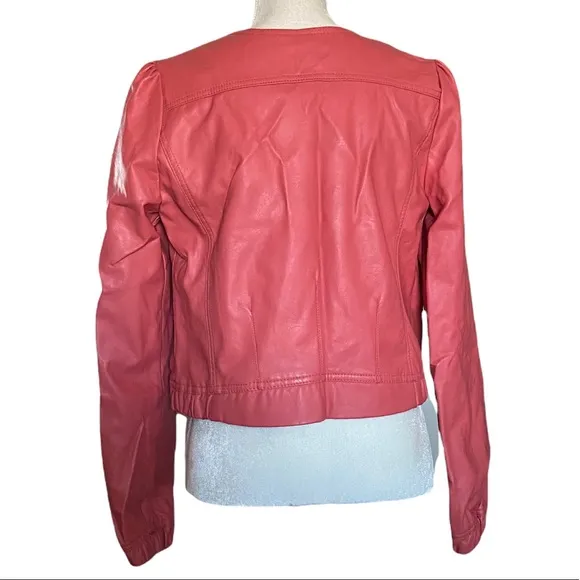 Therapy USA Coral Vegan Leather Jacket sz L‎