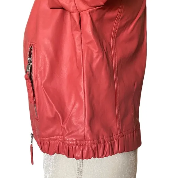 Therapy USA Coral Vegan Leather Jacket sz L‎
