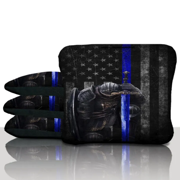 Thin Blue Line Knight Cornhole Bags