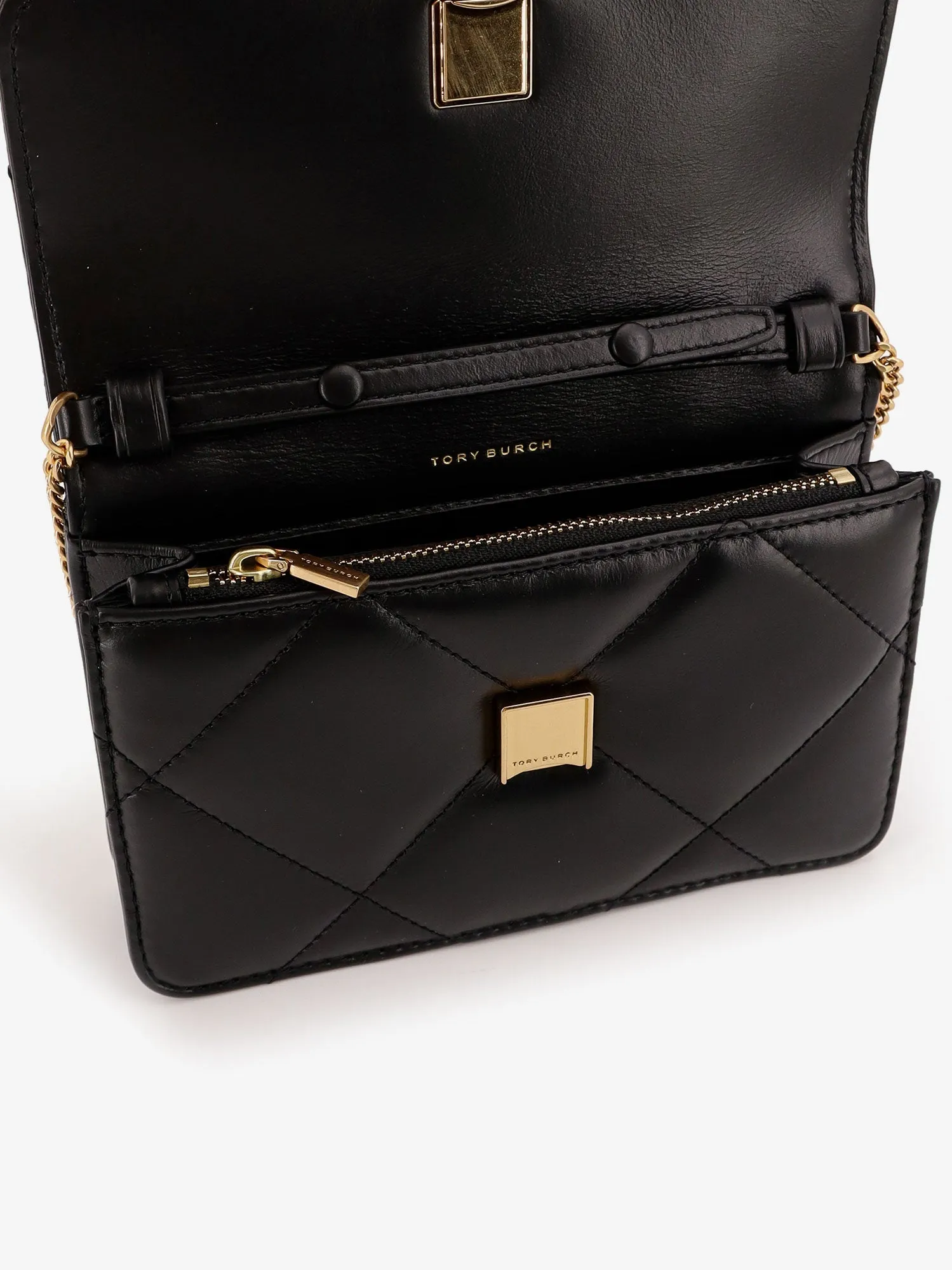 Tory Burch Kira Leather Wallet With Shoulder Strap