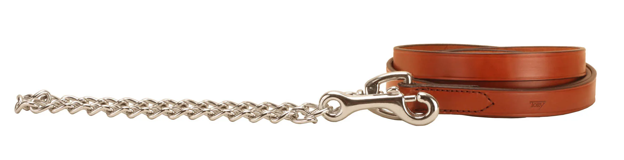 Tory Leather Lead with Nickel Chain