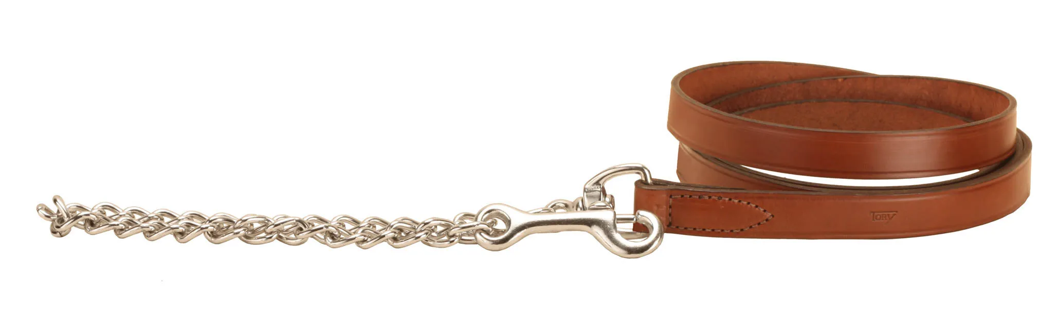 Tory Leather Lead with Nickel Chain