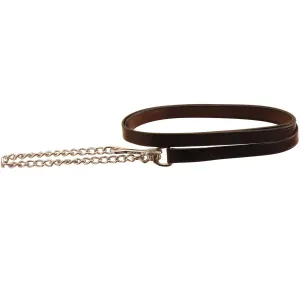 Tory Leather Lead with Nickel Chain