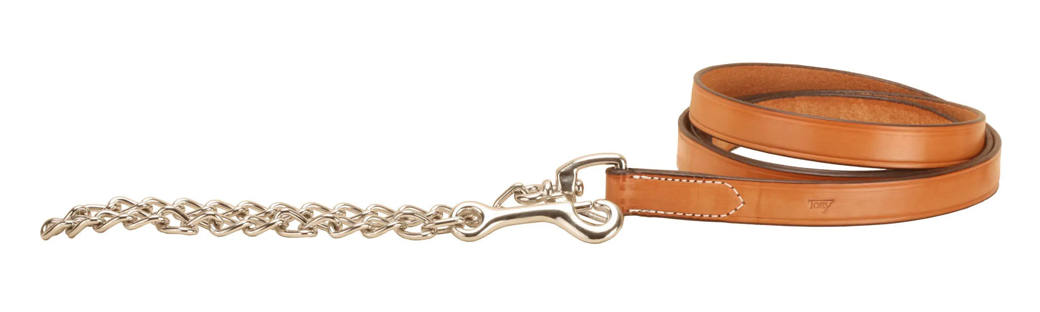 Tory Leather Lead with Nickel Chain