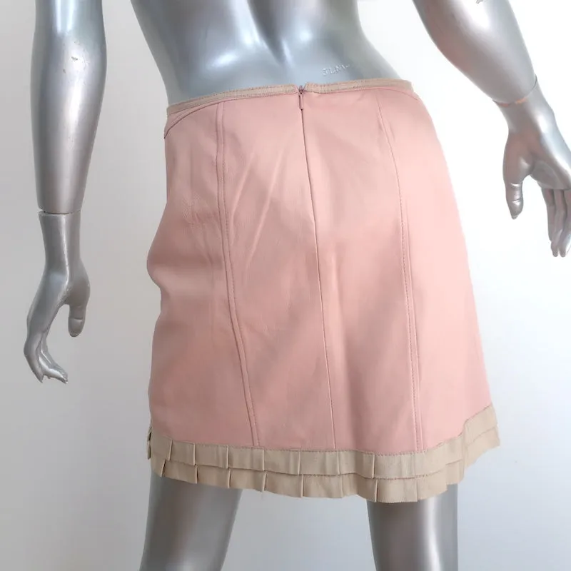 Tracy Reese Leather Mini Skirt Light Pink Size 4