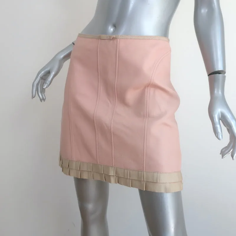 Tracy Reese Leather Mini Skirt Light Pink Size 4