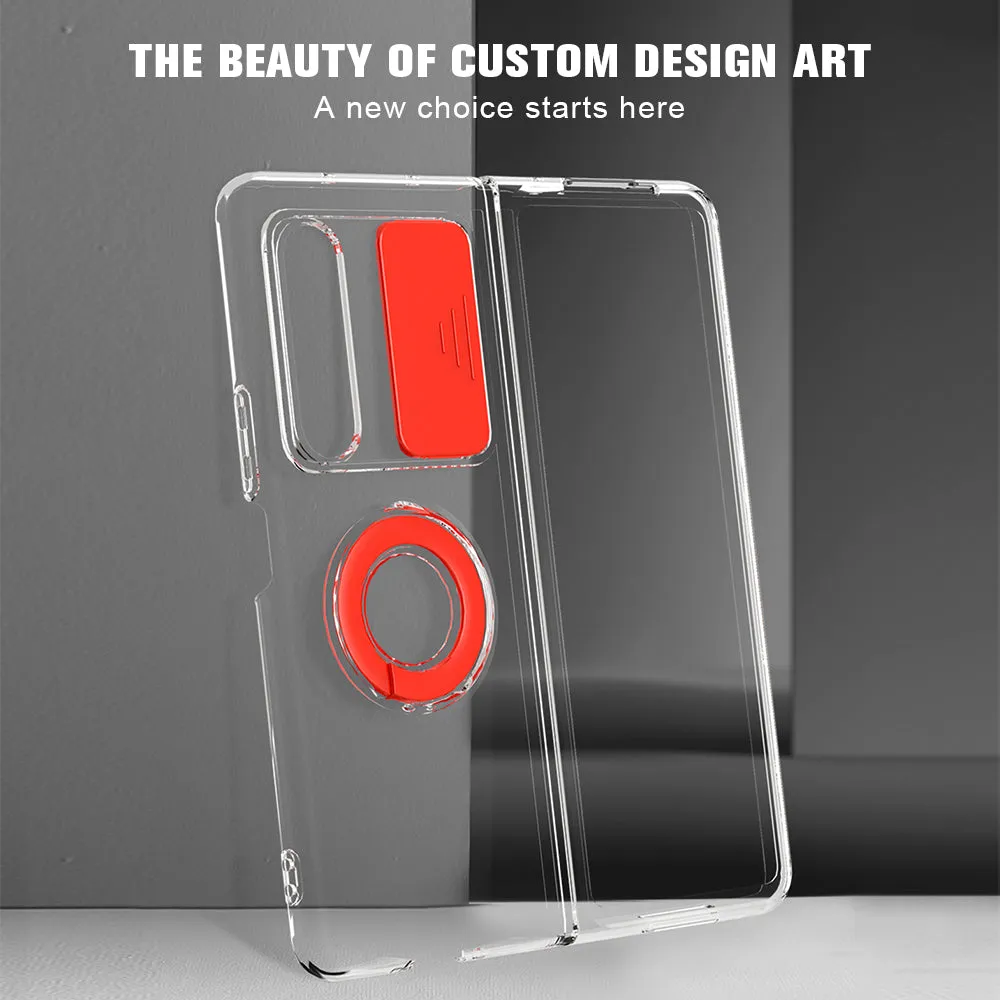 Transparent Push Pull Camera  Protector Case for SaMsung z fold3 5G Clear Case For  samsung galaxy z Fold3 5G