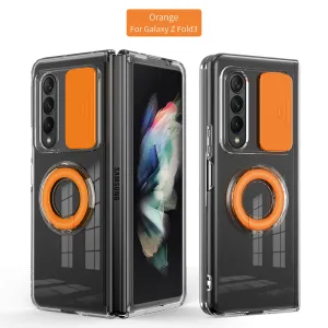 Transparent Push Pull Camera  Protector Case for SaMsung z fold3 5G Clear Case For  samsung galaxy z Fold3 5G