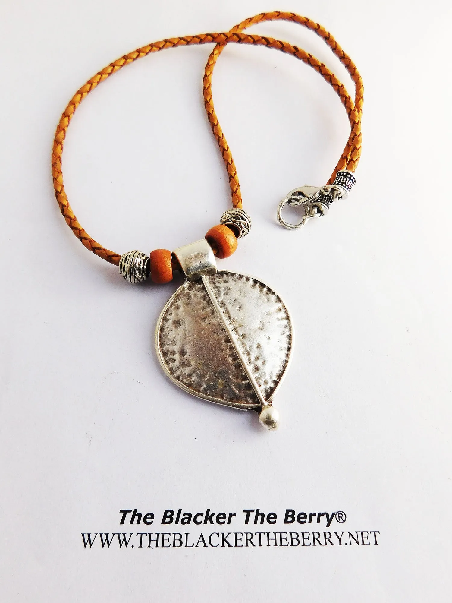 Tribal Necklace Women Jewelry Silver Leaf Leather Gift Ideas
