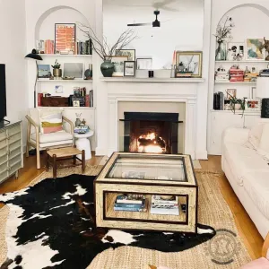 Tricolor Cowhide rugs XL 7' x 6 Ft