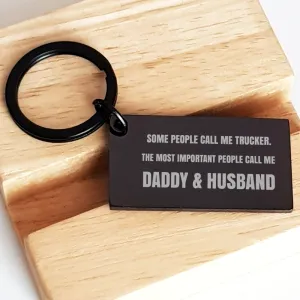 Truck Driver Dad Keychain Gift, Truckers Key Chain, Fathers Day Gift
