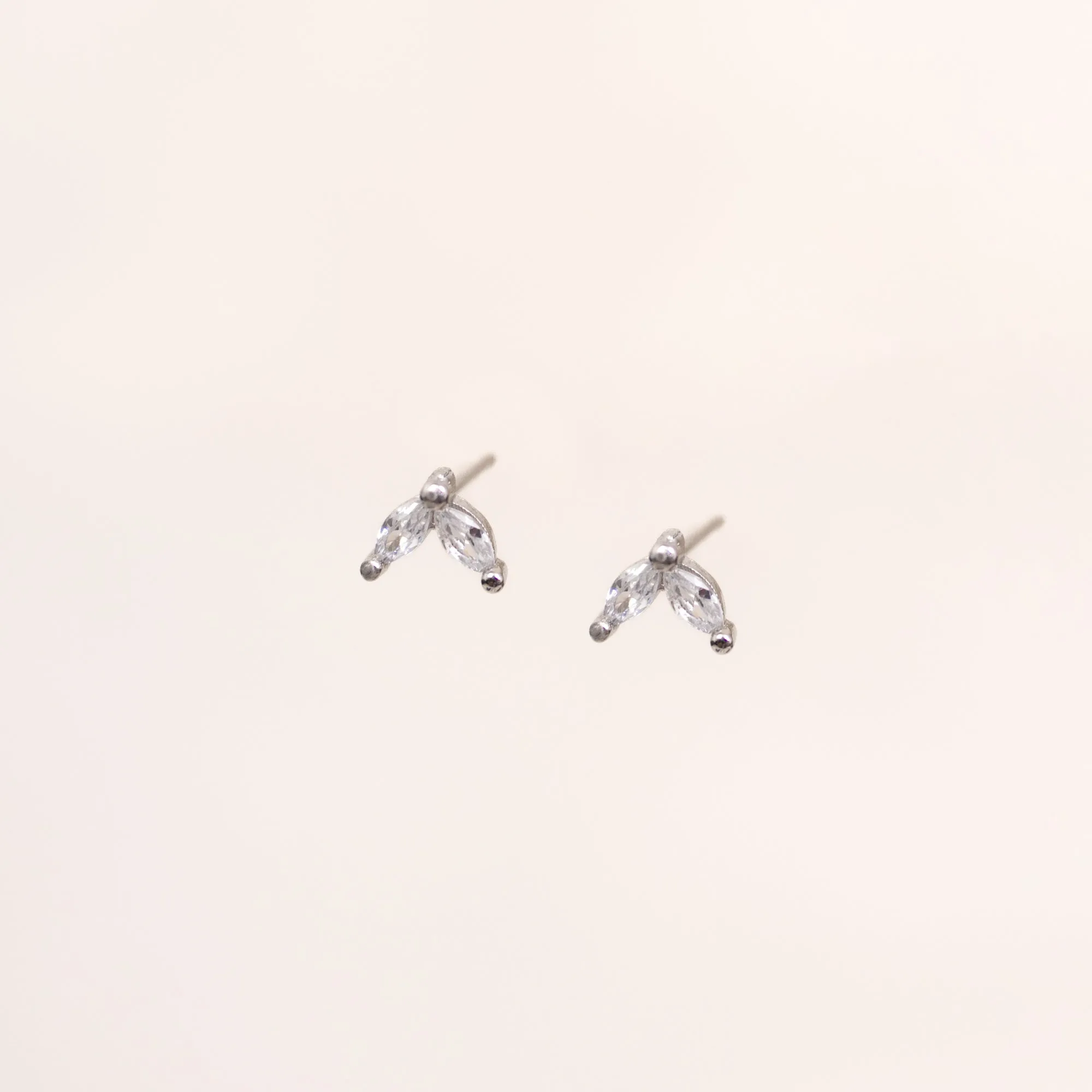 Two-Leaf Glitz Studs