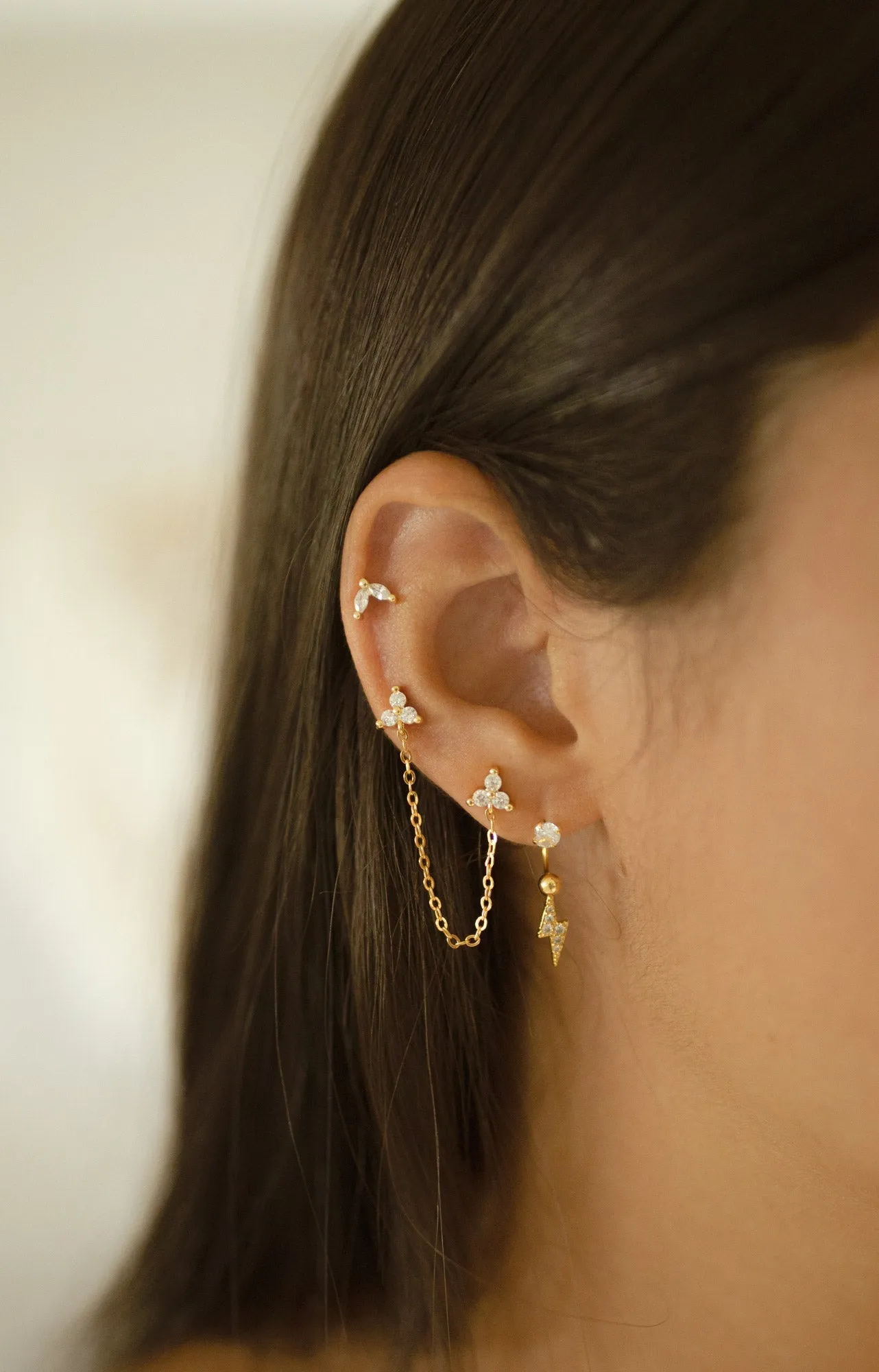 Two-Leaf Glitz Studs